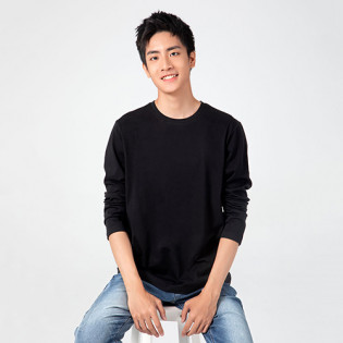 90 GO FUN men's antibacterial long-sleeved T-shirt Gray